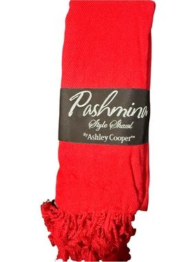 Ashley Cooper Red Fringed Pashmina Scarf